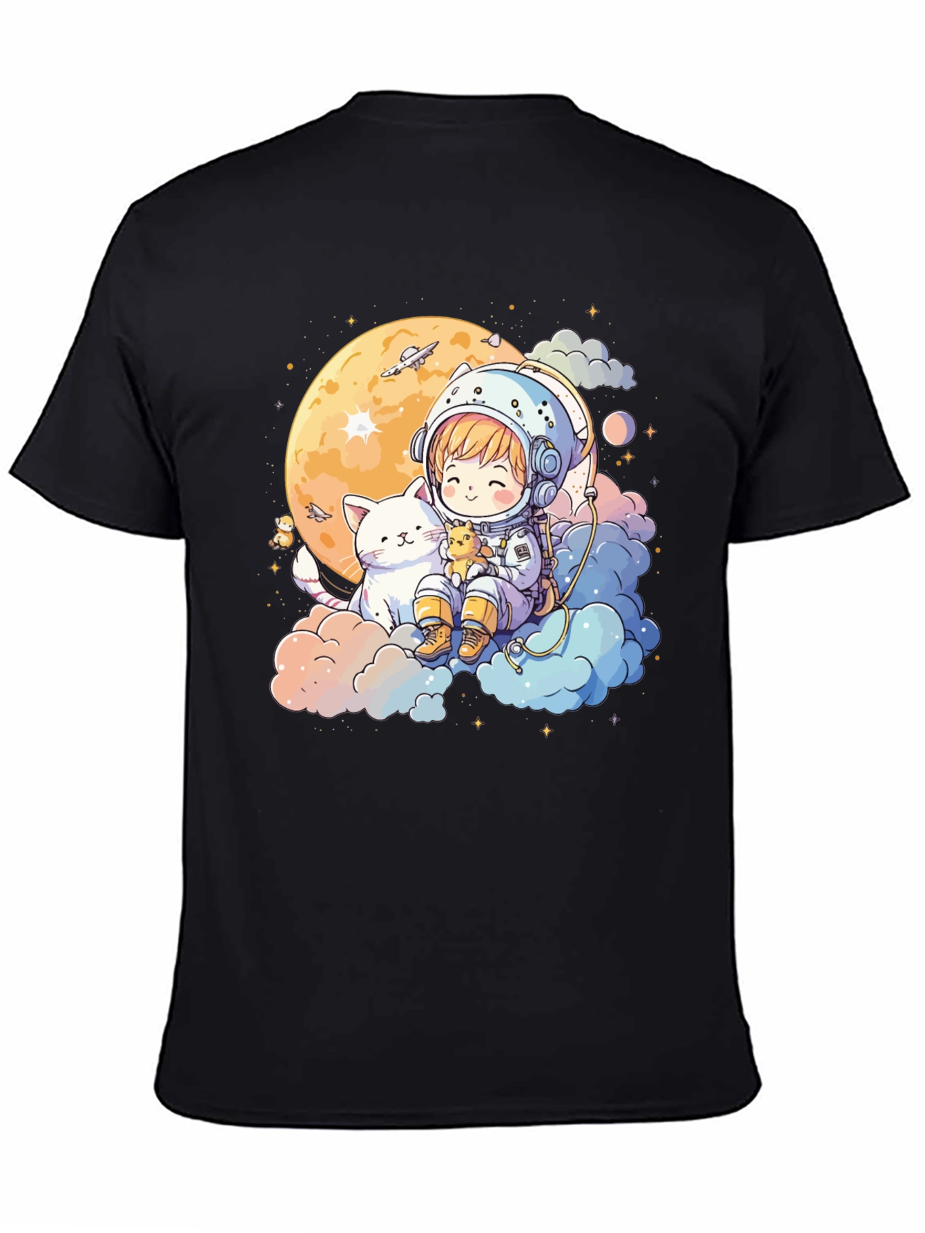 Astronaut Cat T-Shirt - Cute Space Tee