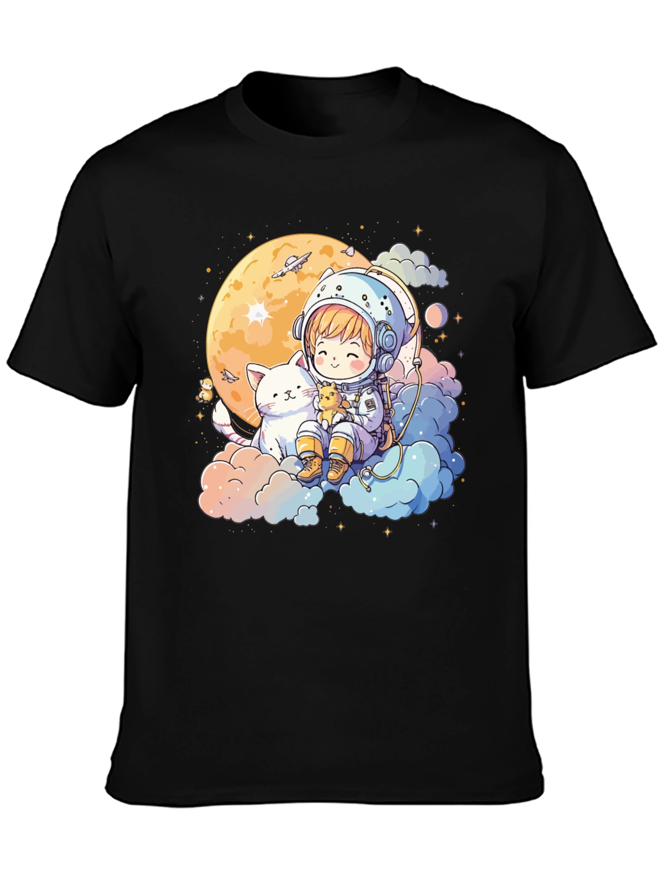 Astronaut Cat T-Shirt - Cute Space Tee