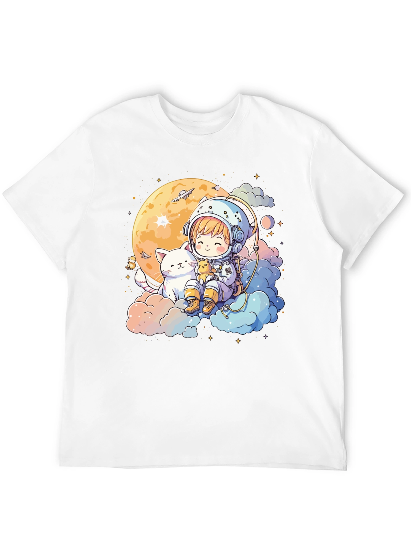 Astronaut Cat T-Shirt - Cute Space Tee