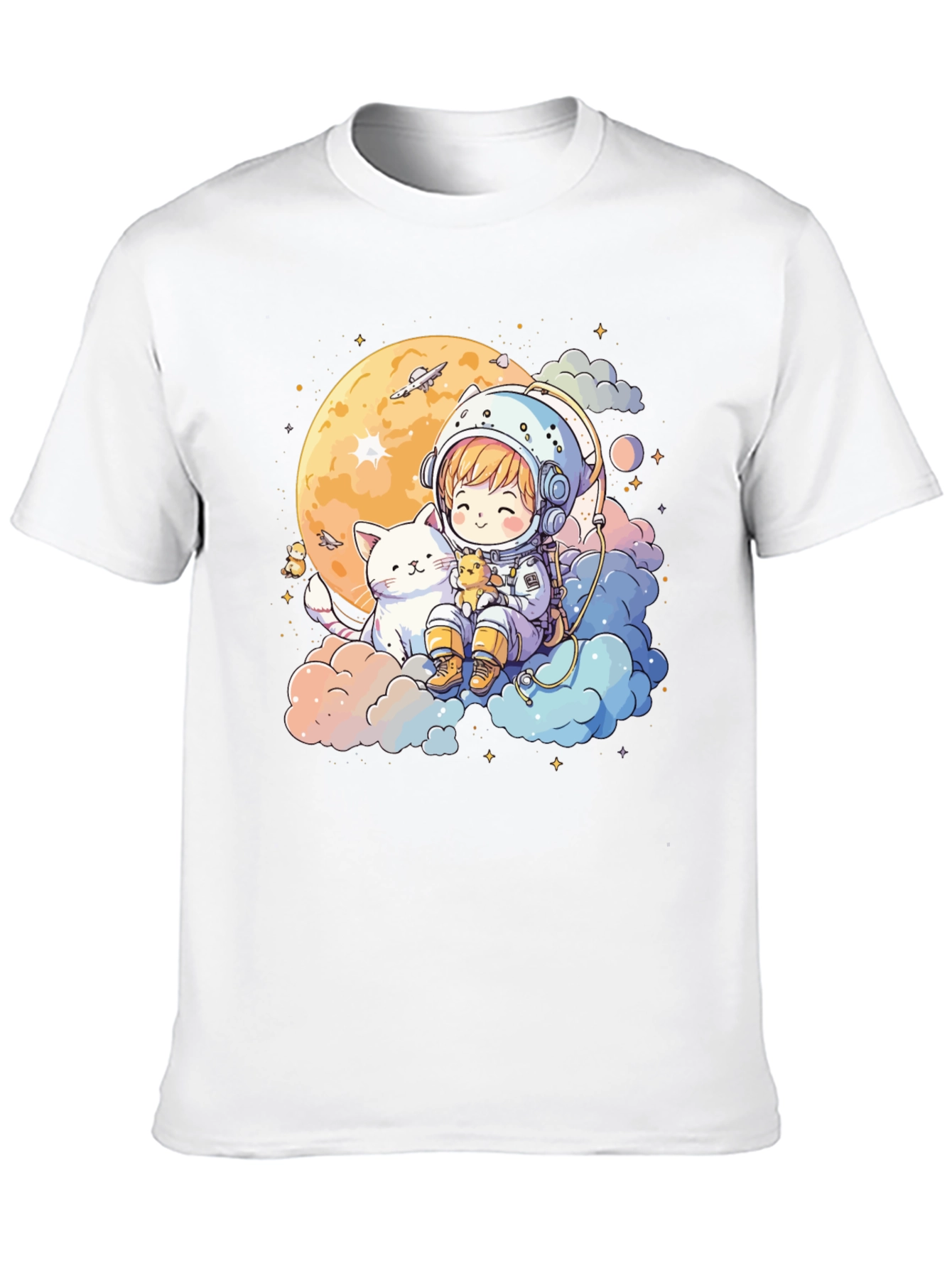 Astronaut Cat T-Shirt - Cute Space Tee