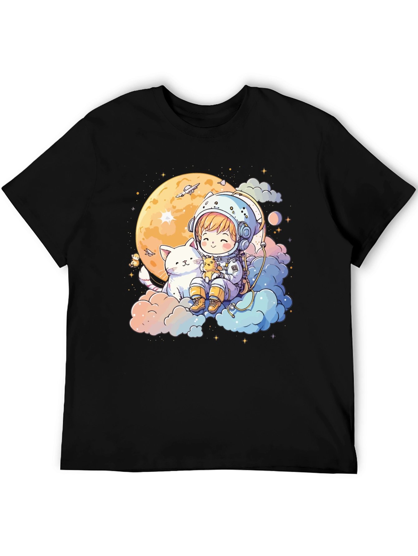 Astronaut Cat T-Shirt - Cute Space Tee