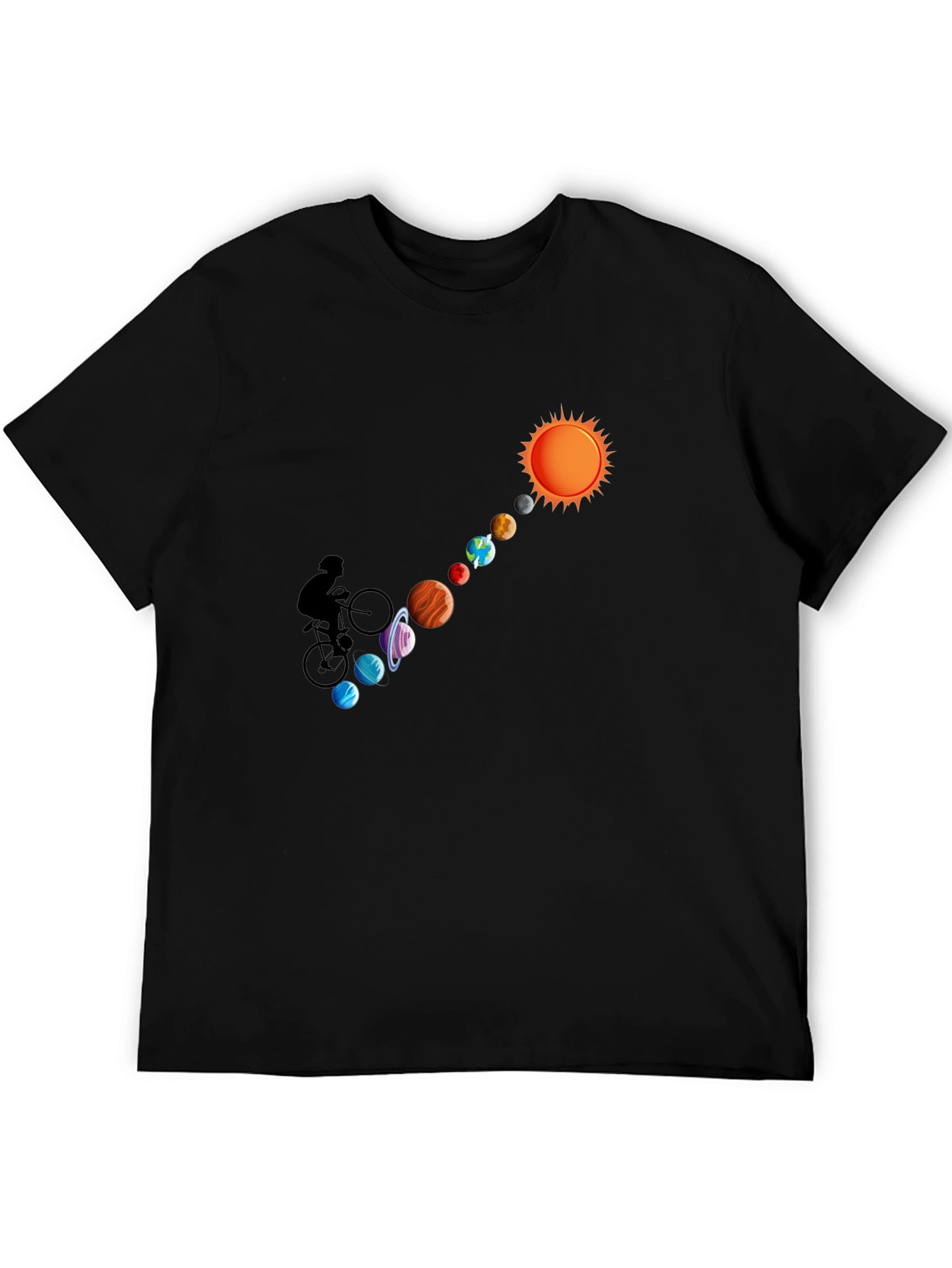 Solar System Biker T-Shirt - Black Cotton Tee