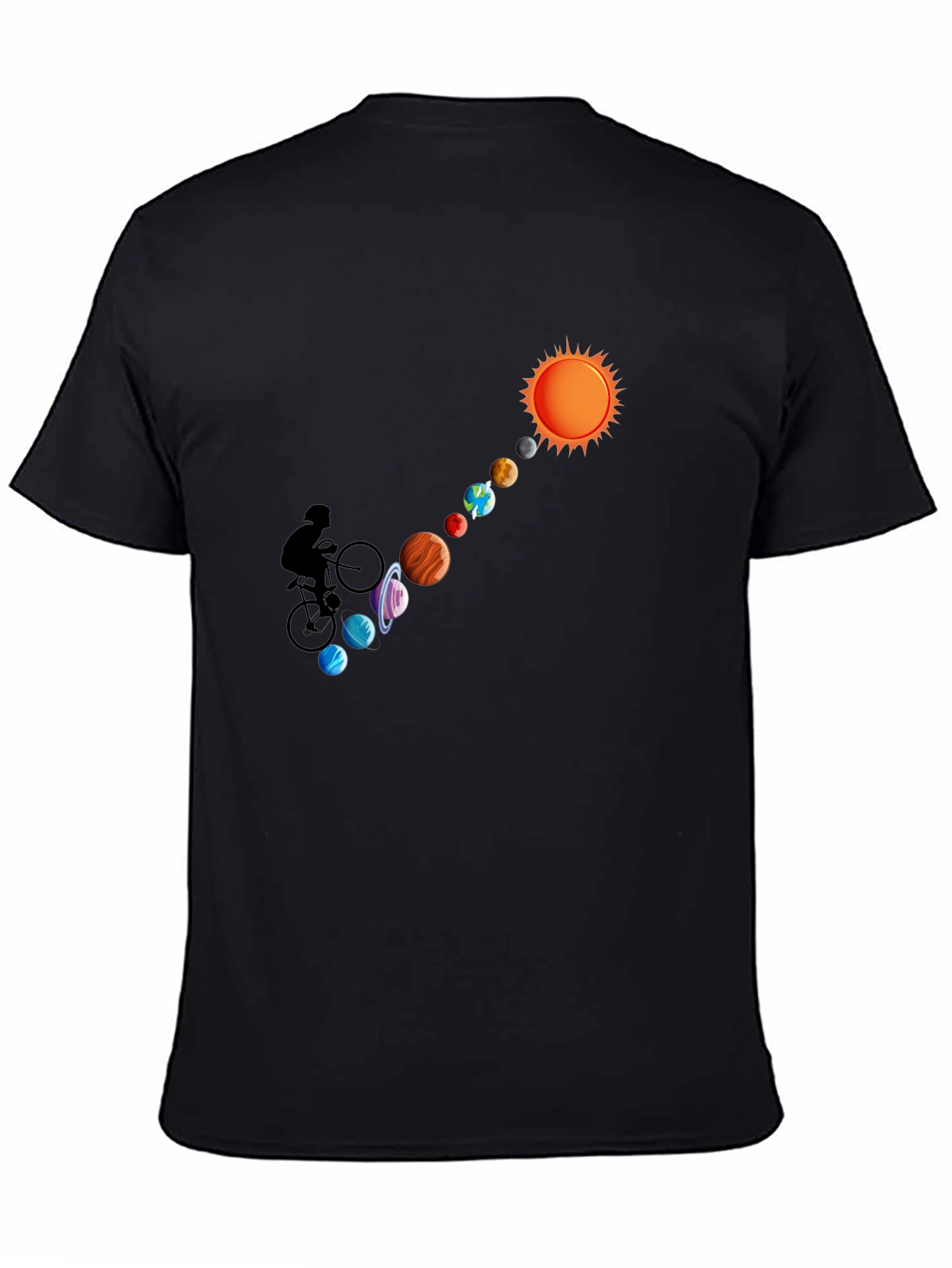 Solar System Biker T-Shirt - Black Cotton Tee