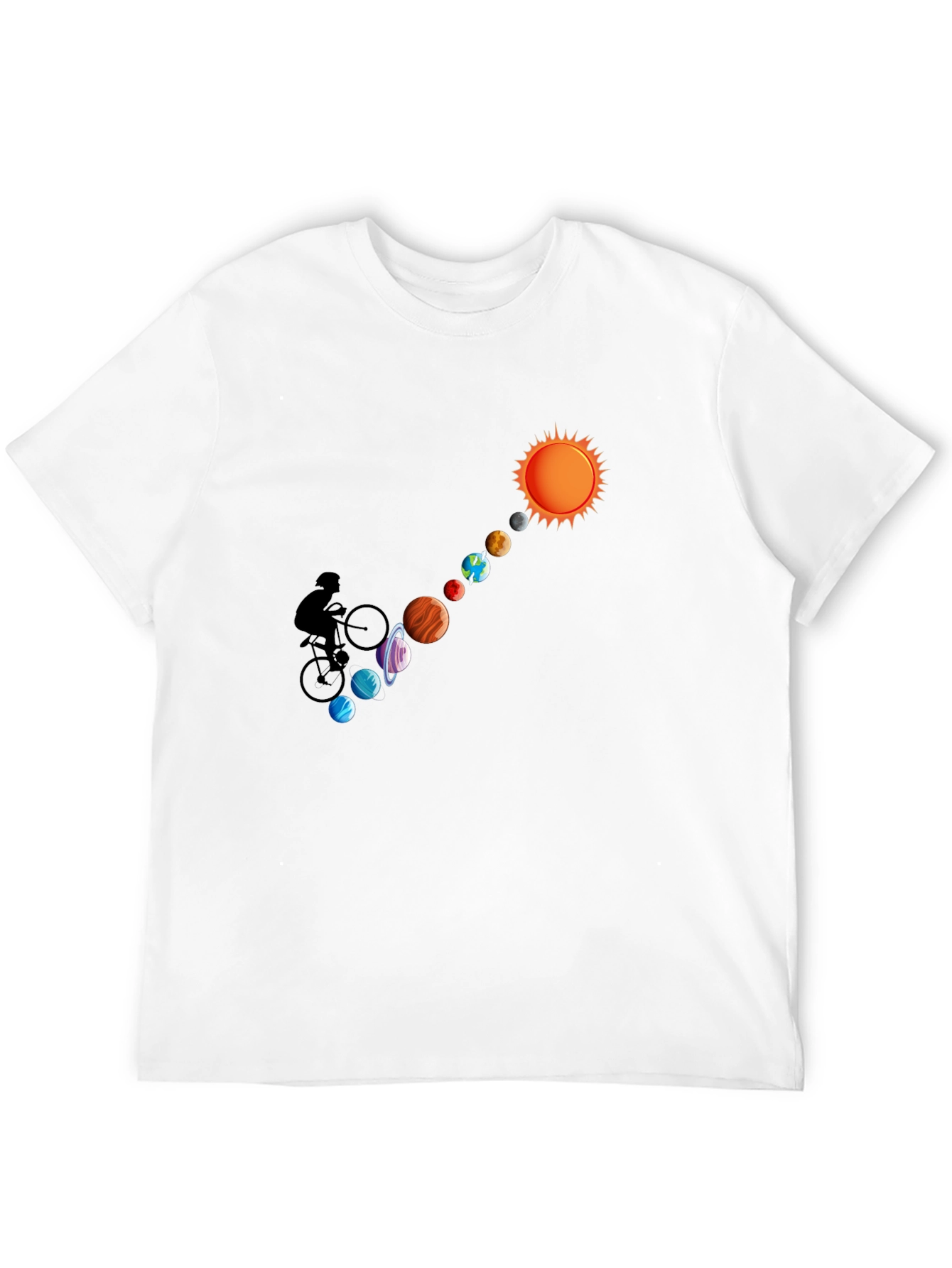 Solar System Biker T-Shirt - Black Cotton Tee