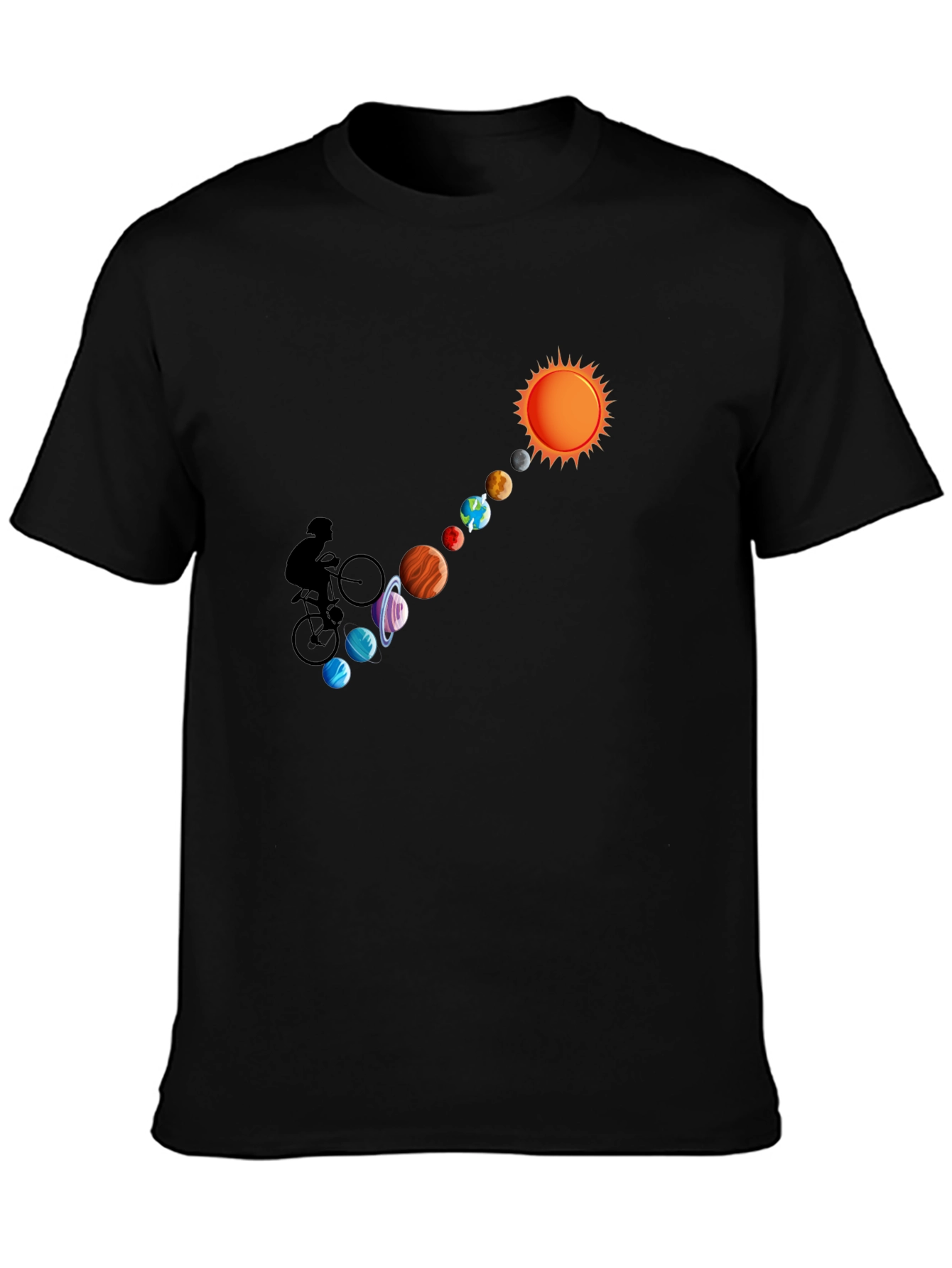 Solar System Biker T-Shirt - Black Cotton Tee