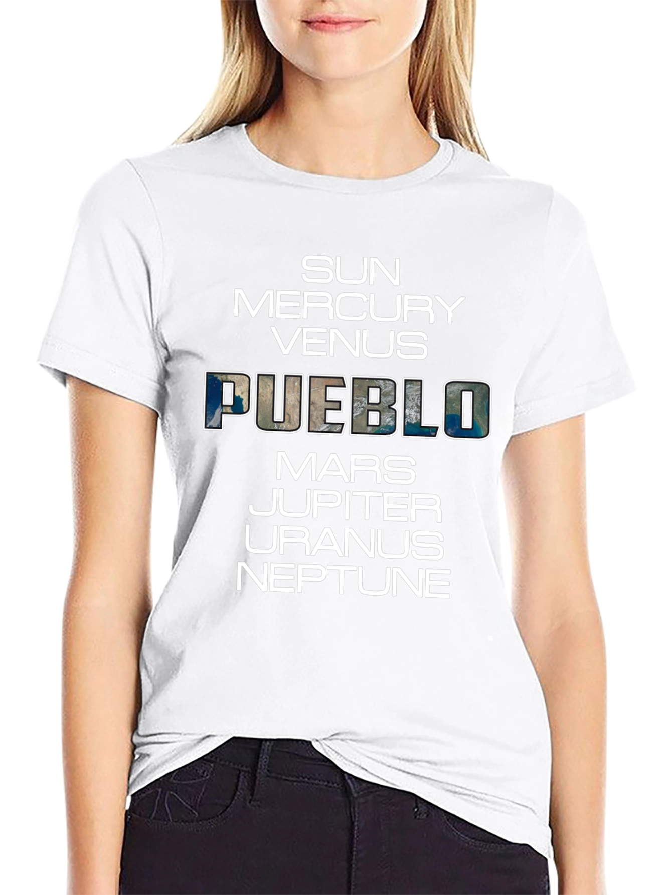 Pueblo Planets Graphic T-Shirt - Unique Space Design