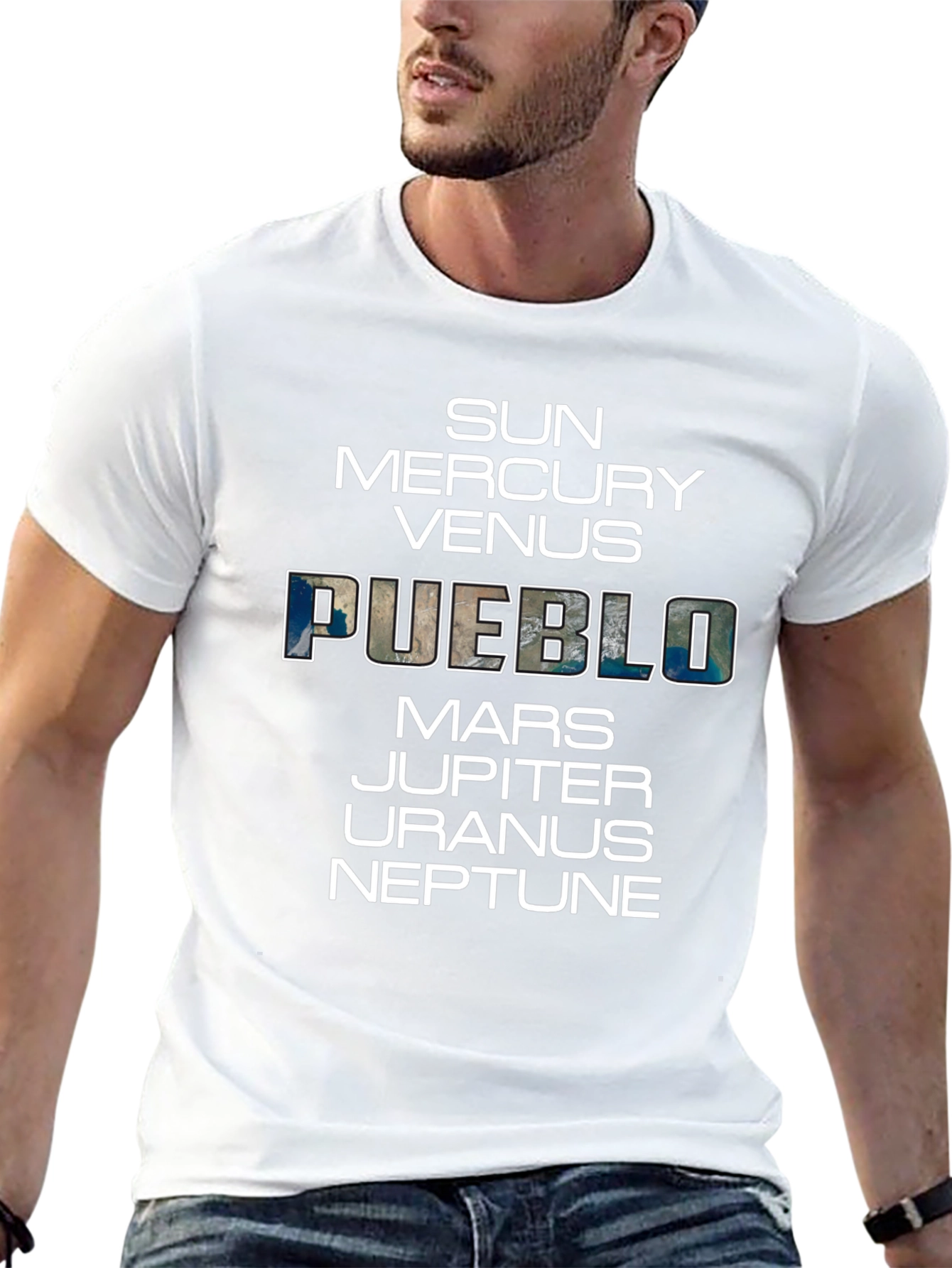 Pueblo Planets Graphic T-Shirt - Unique Space Design