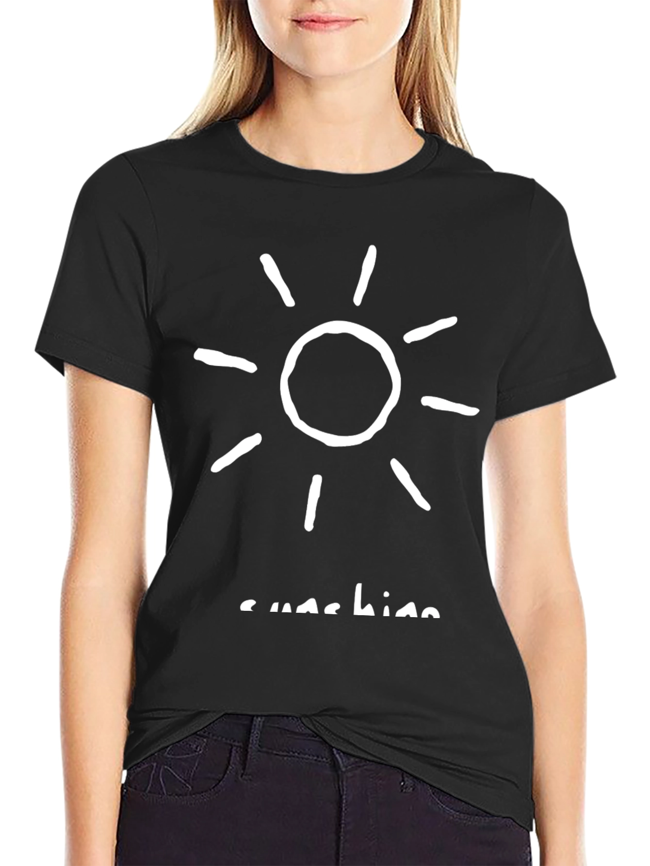 Sunshine Graphic Tee - Black Cotton T-Shirt