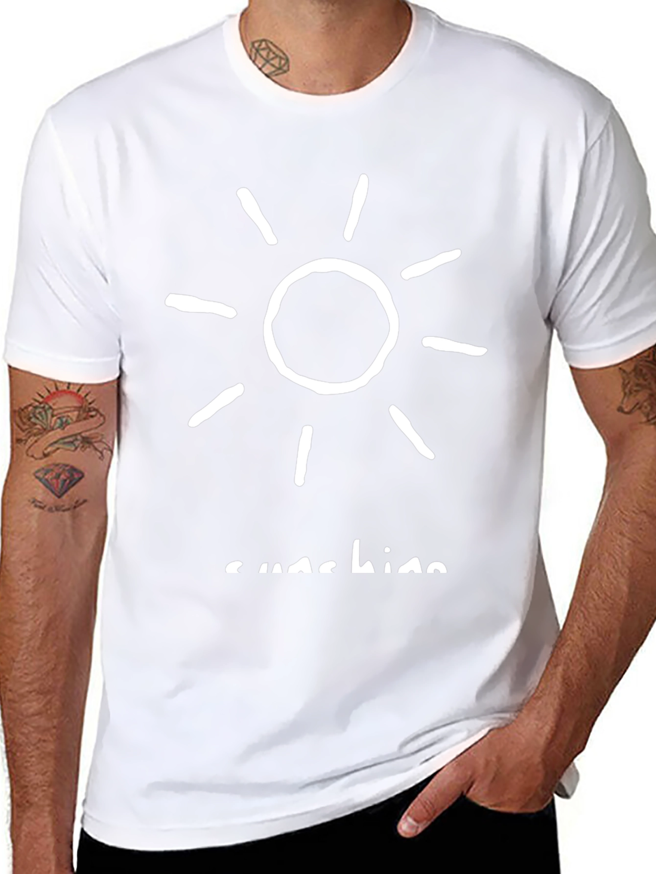 Sunshine Graphic Tee - Black Cotton T-Shirt