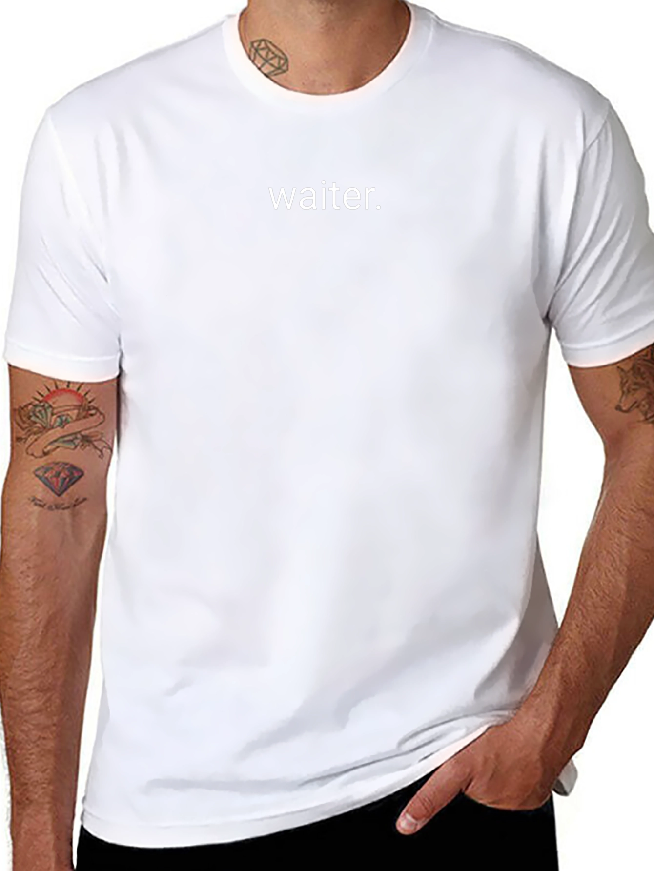 Waiter Graphic Tee - Crew Neck Soft Cotton T-Shirt