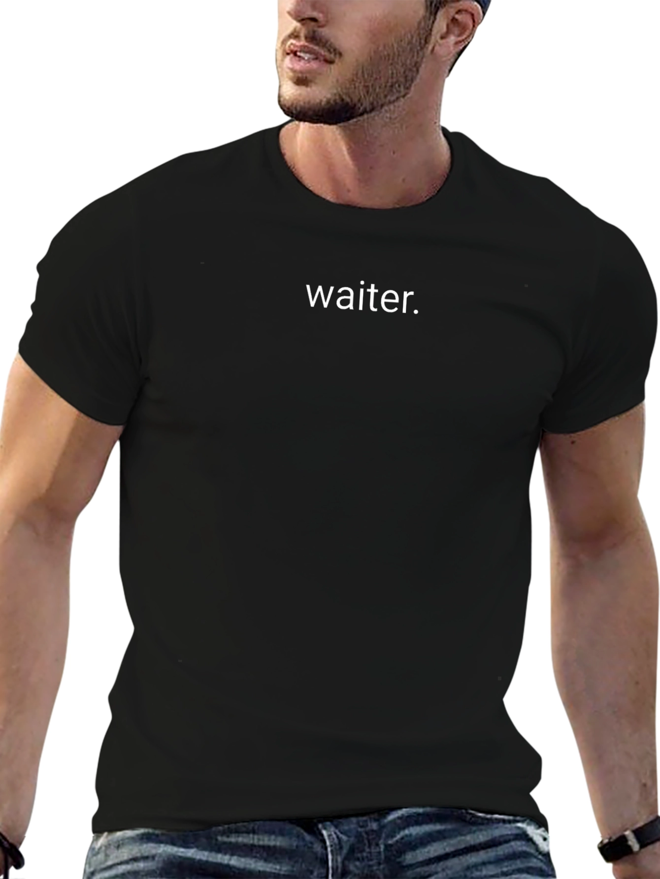 Waiter Graphic Tee - Crew Neck Soft Cotton T-Shirt