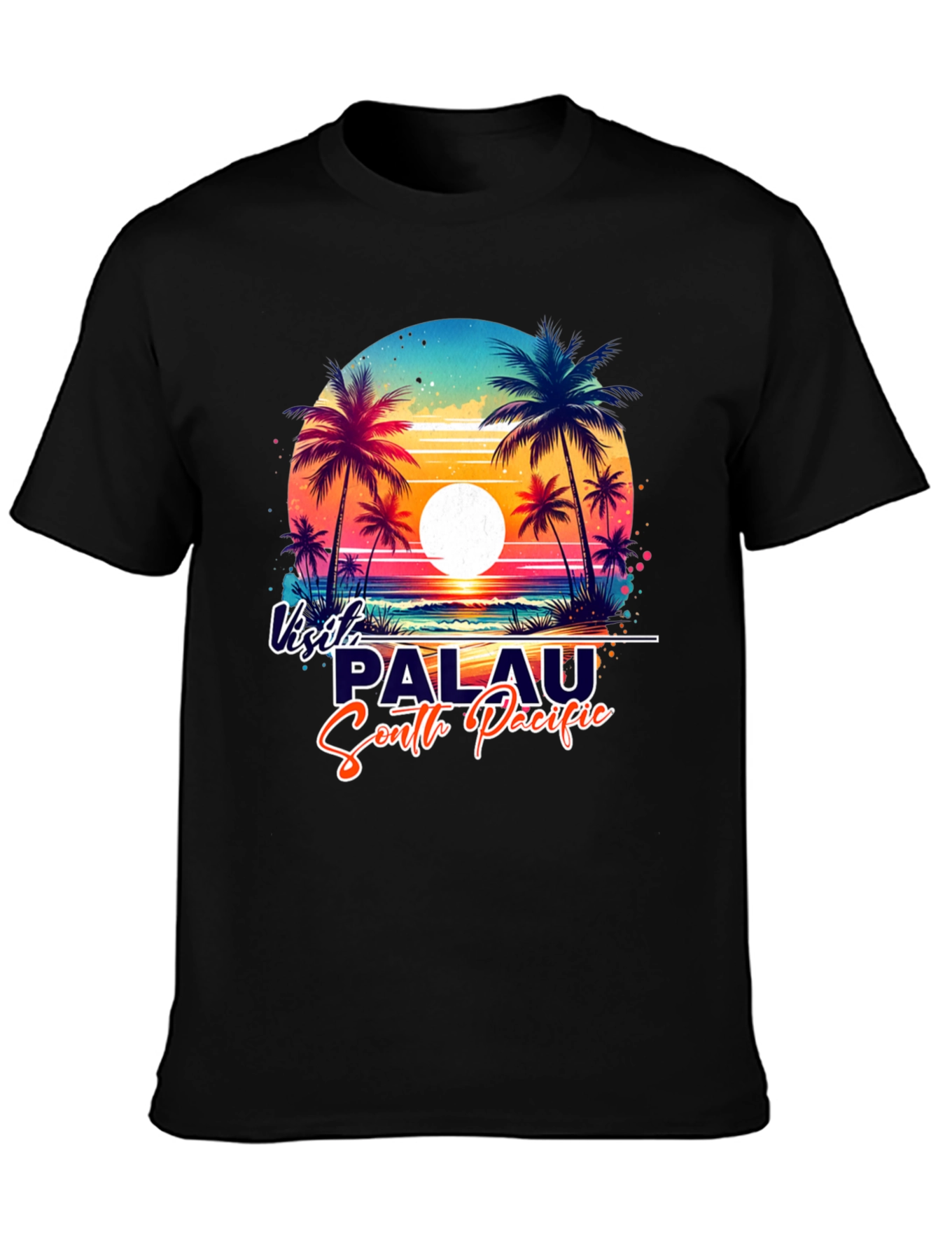 Visit Palau South Pacific Black Graphic Tee