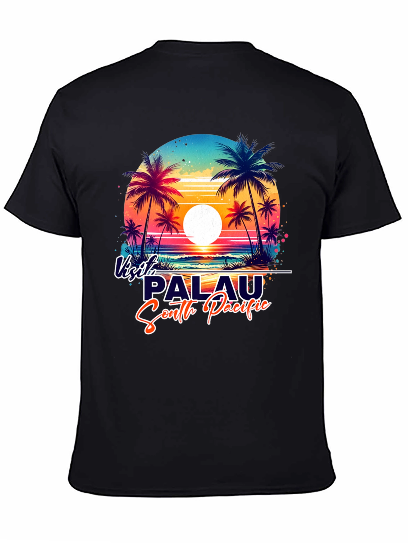 Visit Palau South Pacific Black Graphic Tee