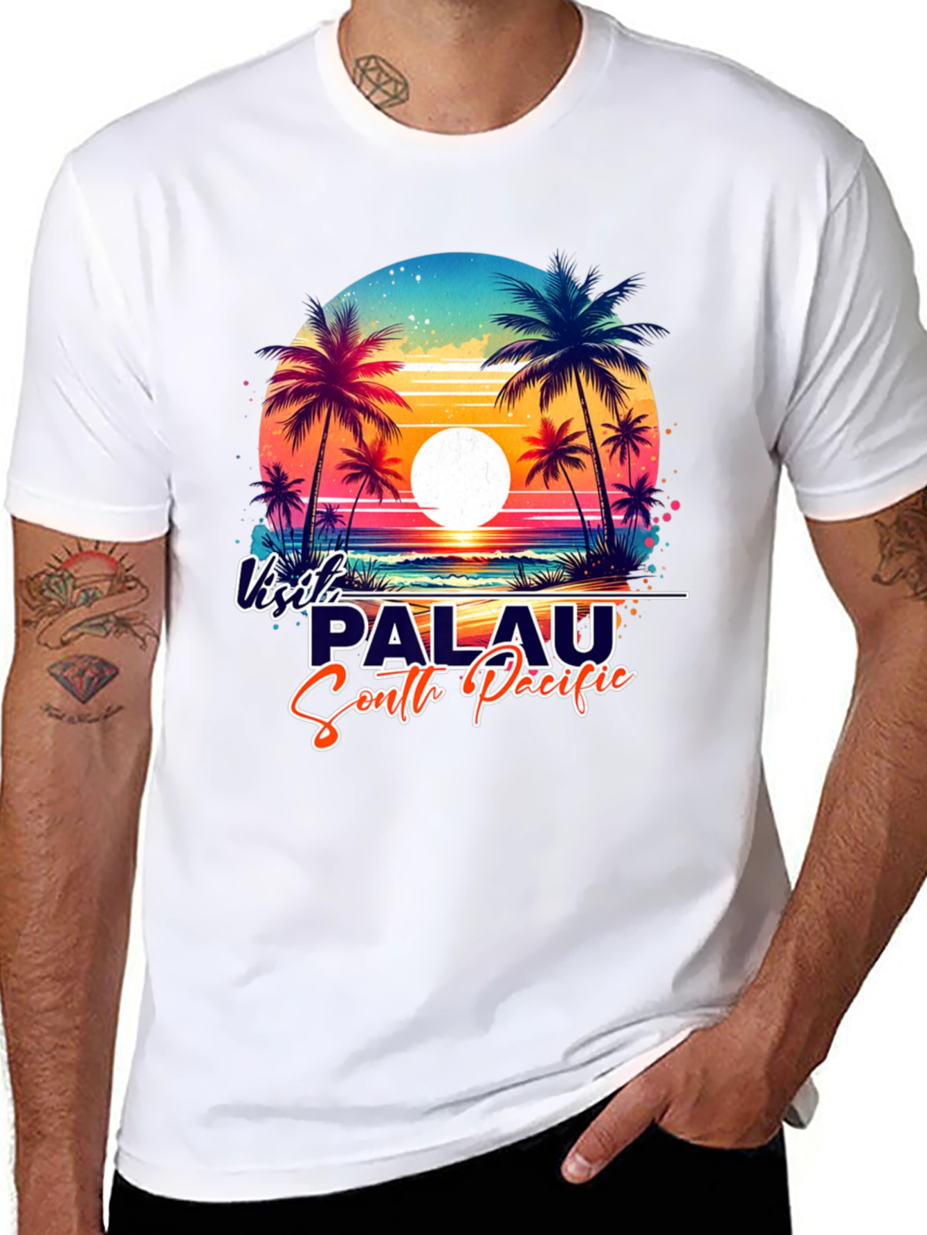 Visit Palau South Pacific Black Graphic Tee