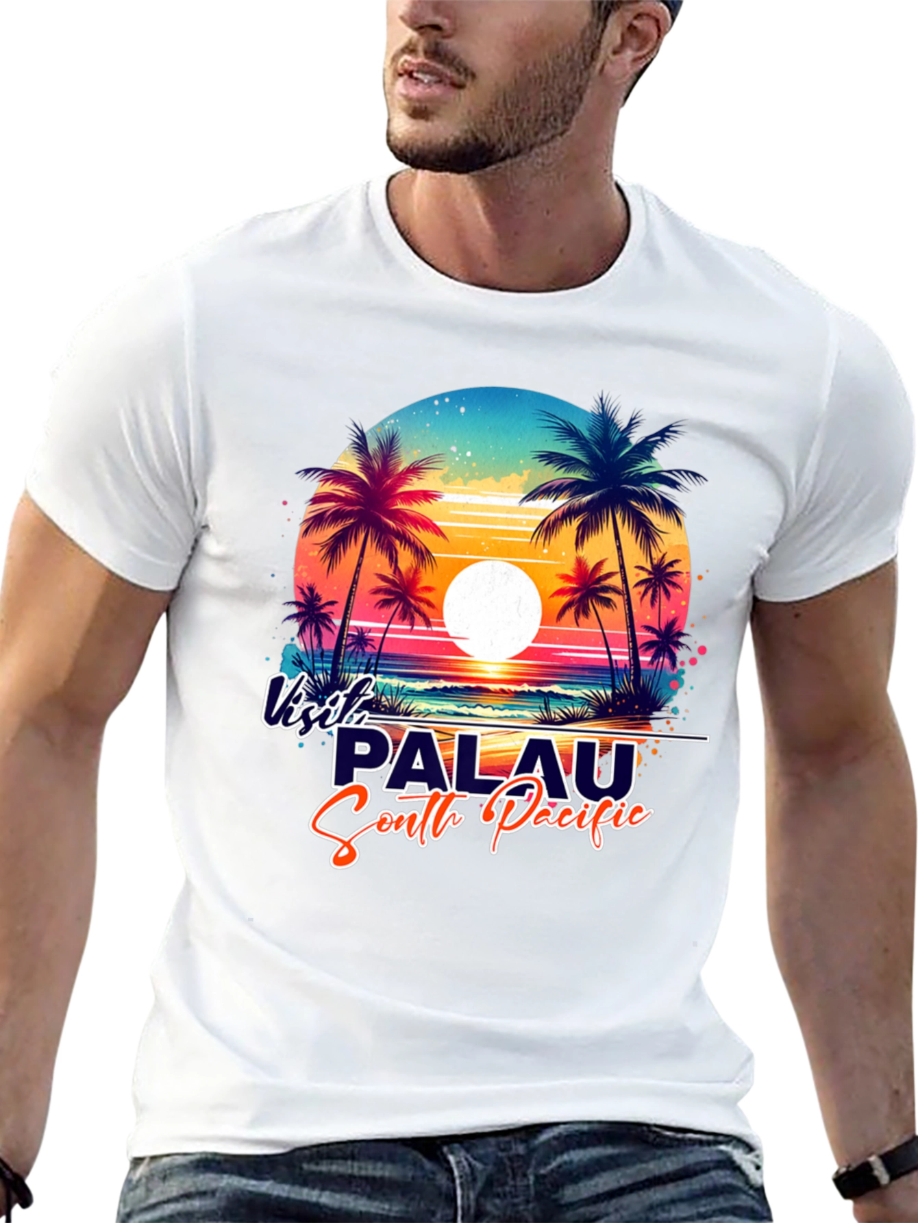 Visit Palau South Pacific Black Graphic Tee