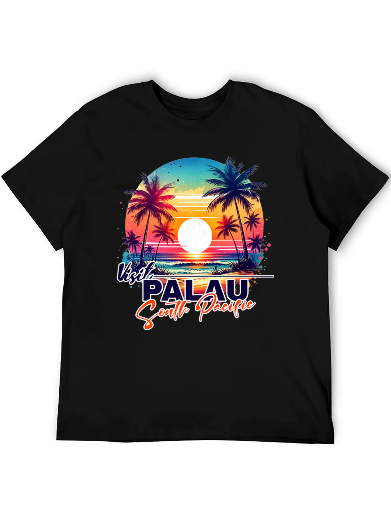 Visit Palau South Pacific Black Graphic Tee