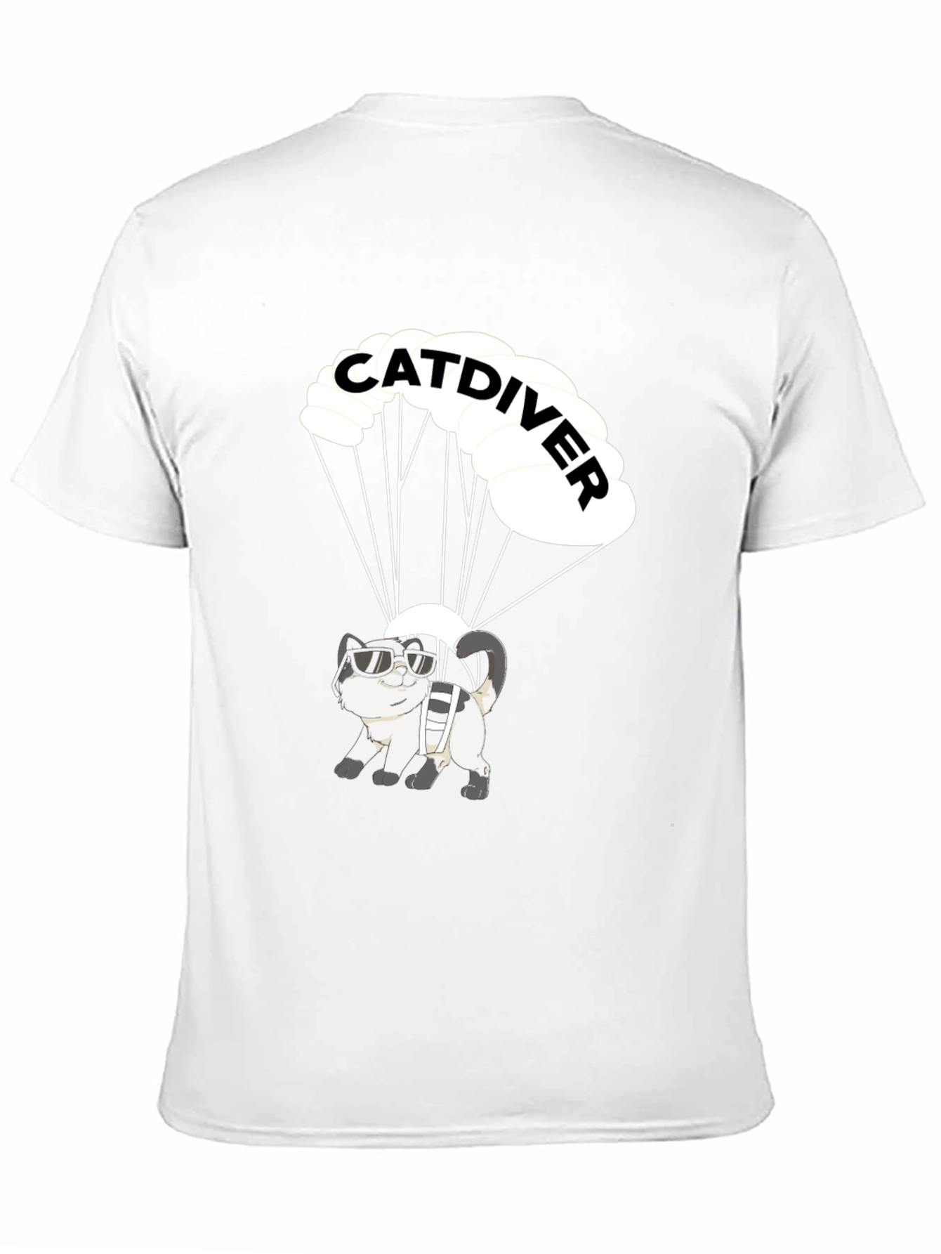 Catdiver T-Shirt: Skydiving Cat in Sunglasses