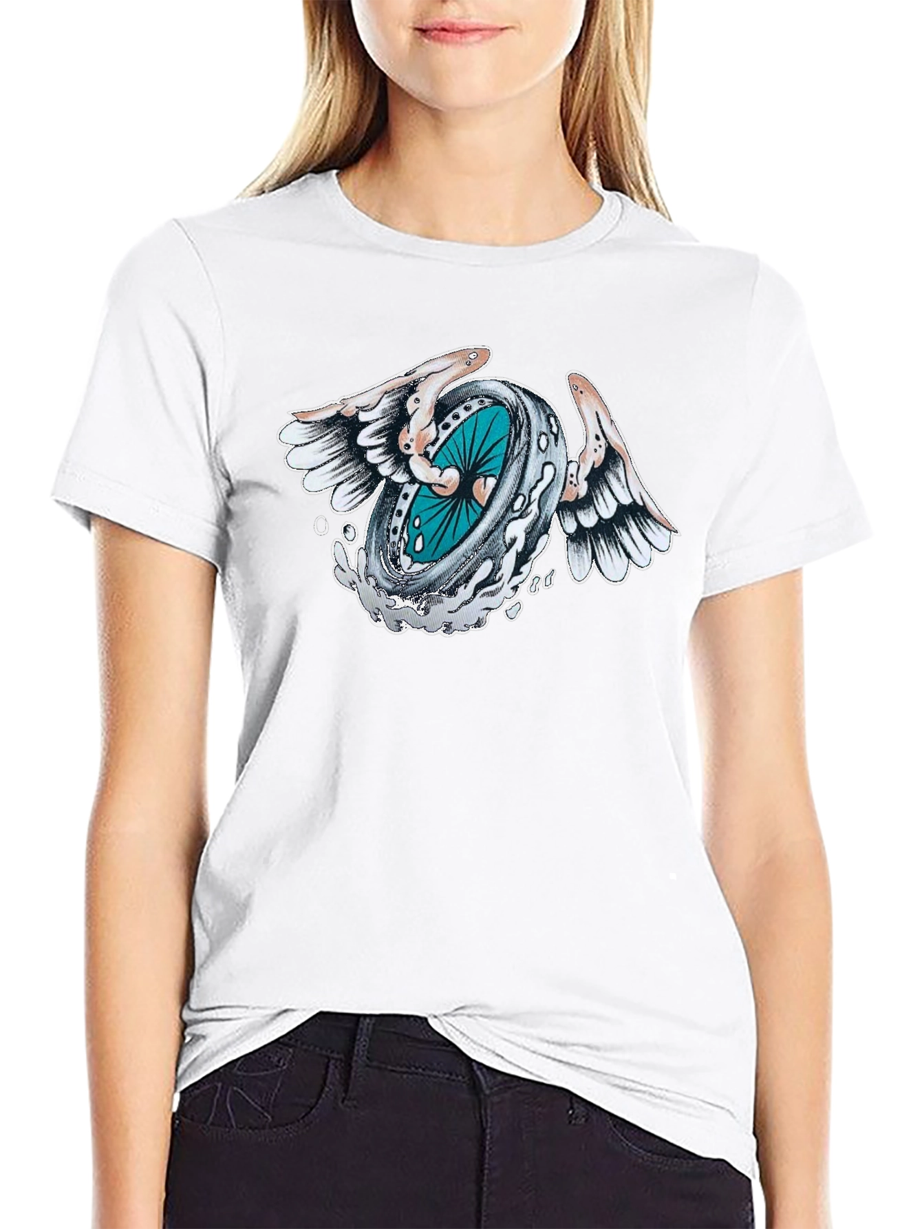 Winged Wheel Graphic Tee - Cool Design
