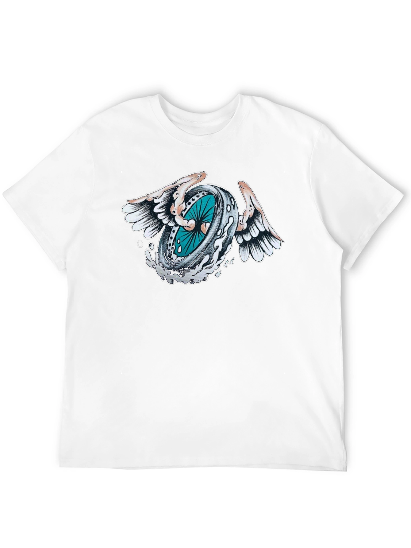 Winged Wheel Graphic Tee - Cool Design