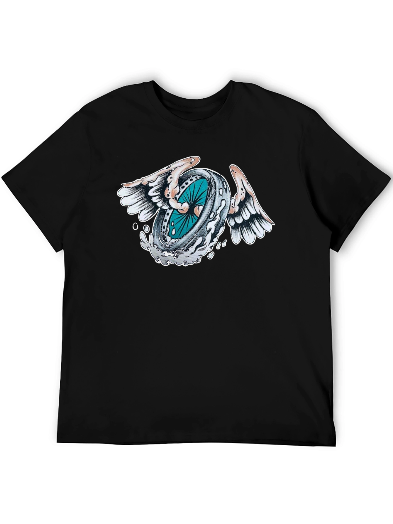 Winged Wheel Graphic Tee - Cool Design