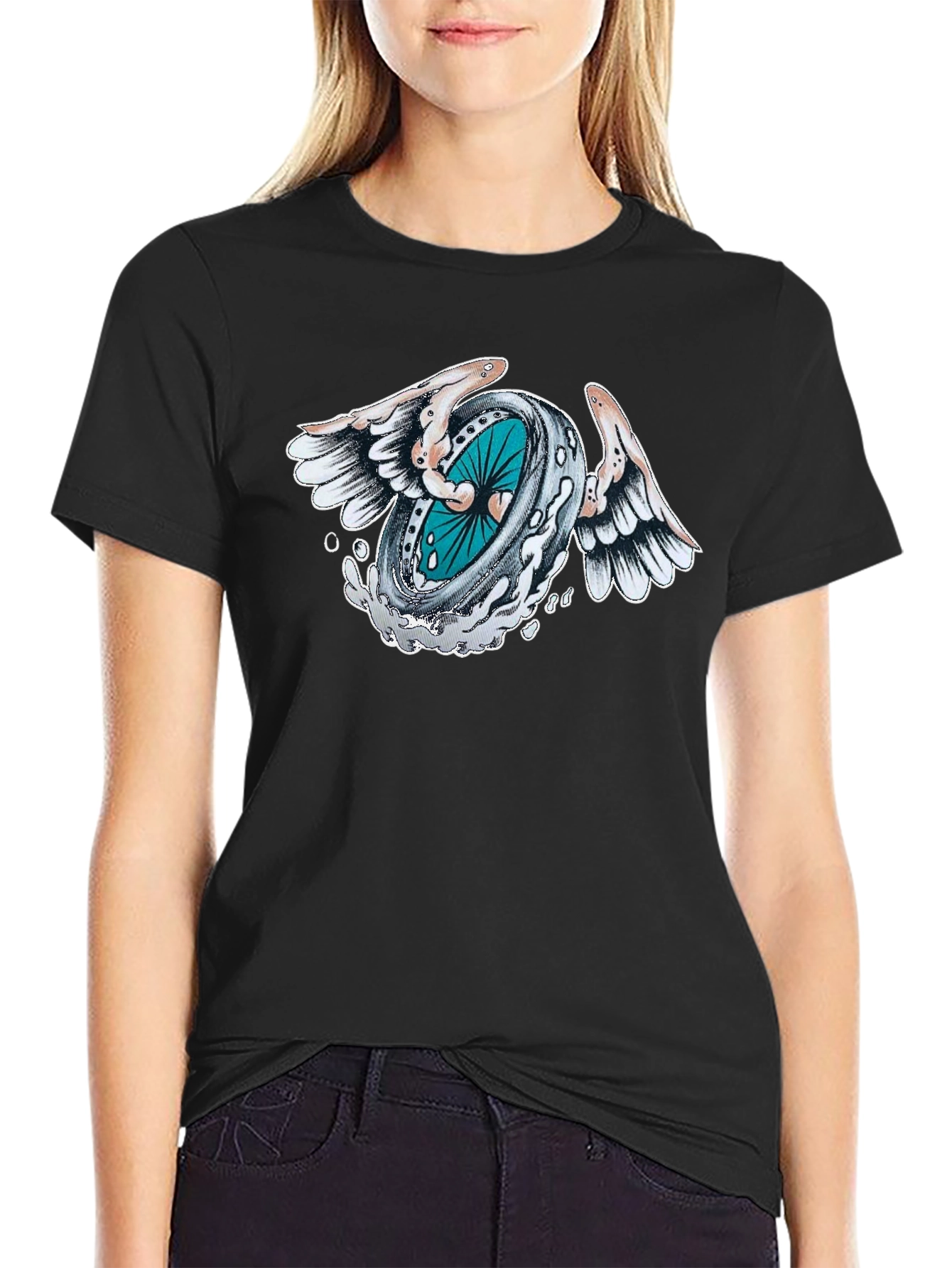 Winged Wheel Graphic Tee - Cool Design