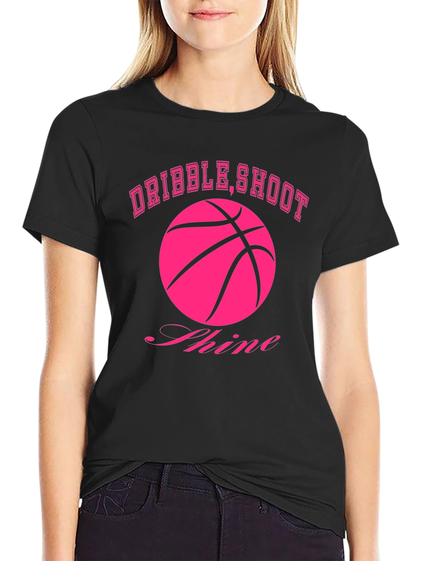 Dribble Shoot Shine Basketball Graphic Tee