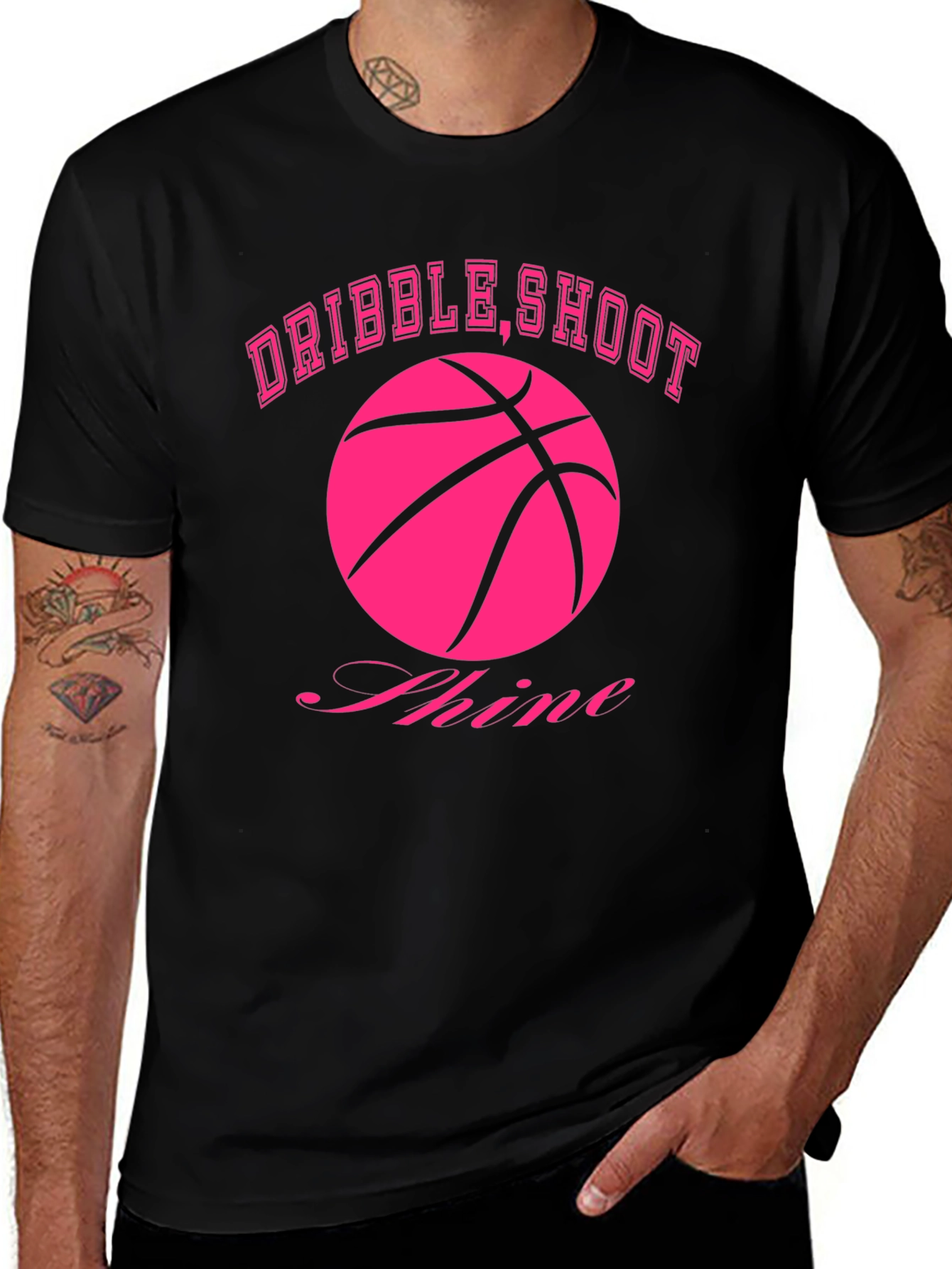 Dribble Shoot Shine Basketball Graphic Tee