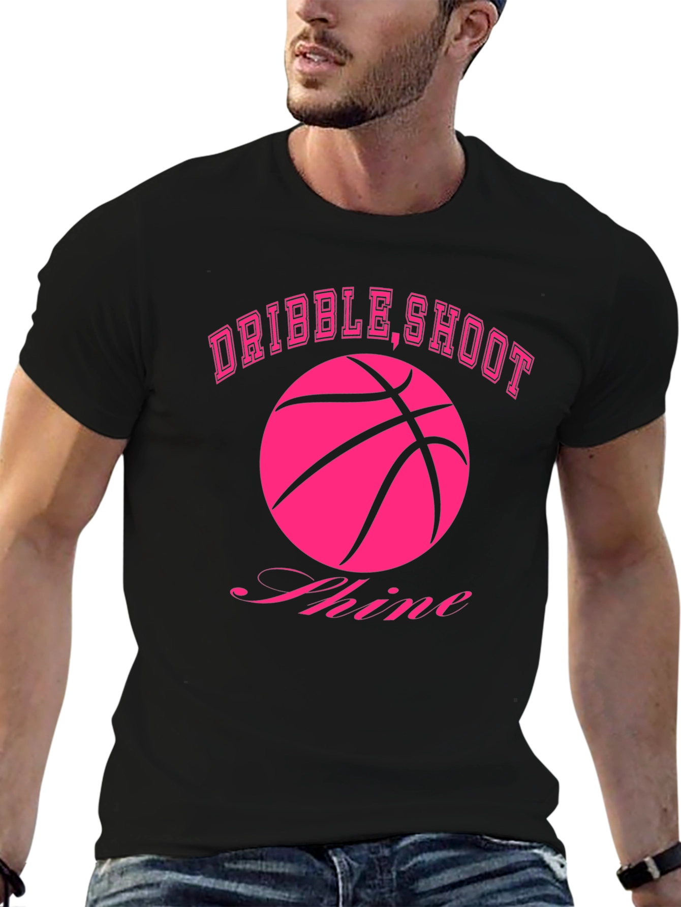 Dribble Shoot Shine Basketball Graphic Tee
