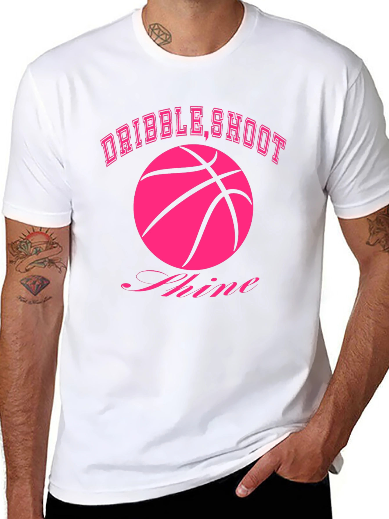 Dribble Shoot Shine Basketball Graphic Tee
