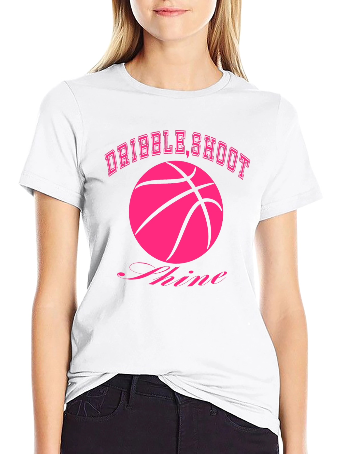 Dribble Shoot Shine Basketball Graphic Tee