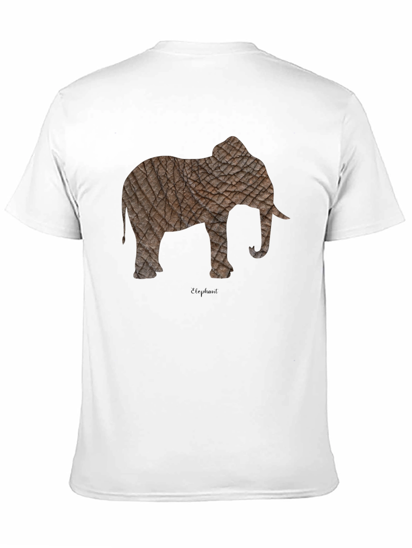 Textured Elephant Graphic Tee - Casual Black T-Shirt