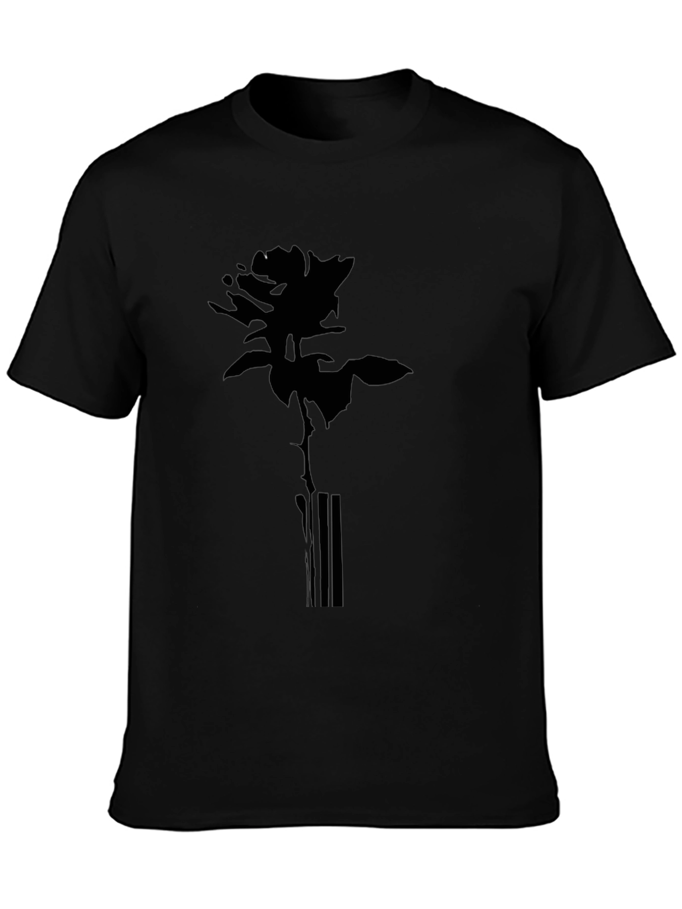 Rose Graphic Print Tee - Black
