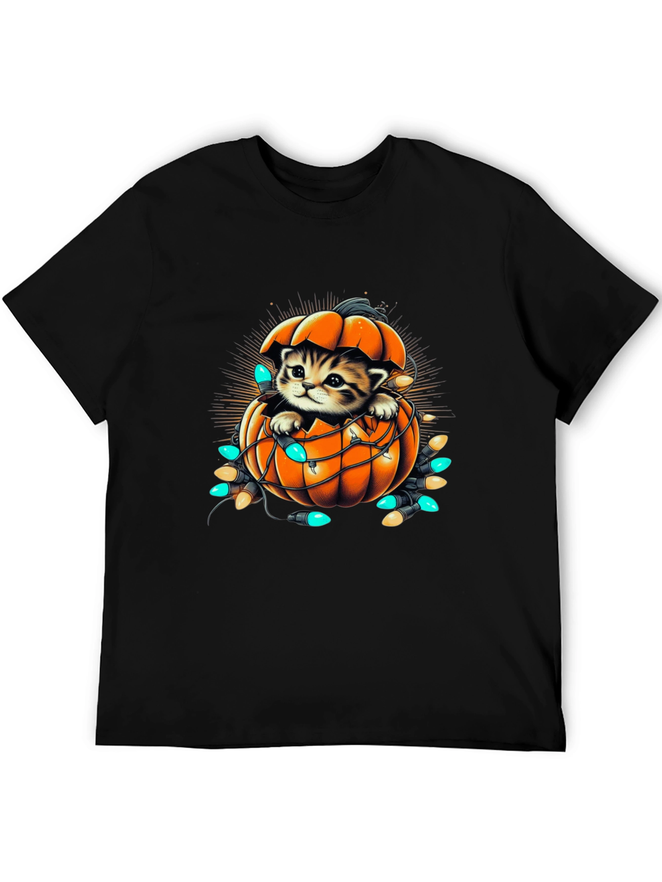 Cute Kitten Pumpkin Halloween T-Shirt
