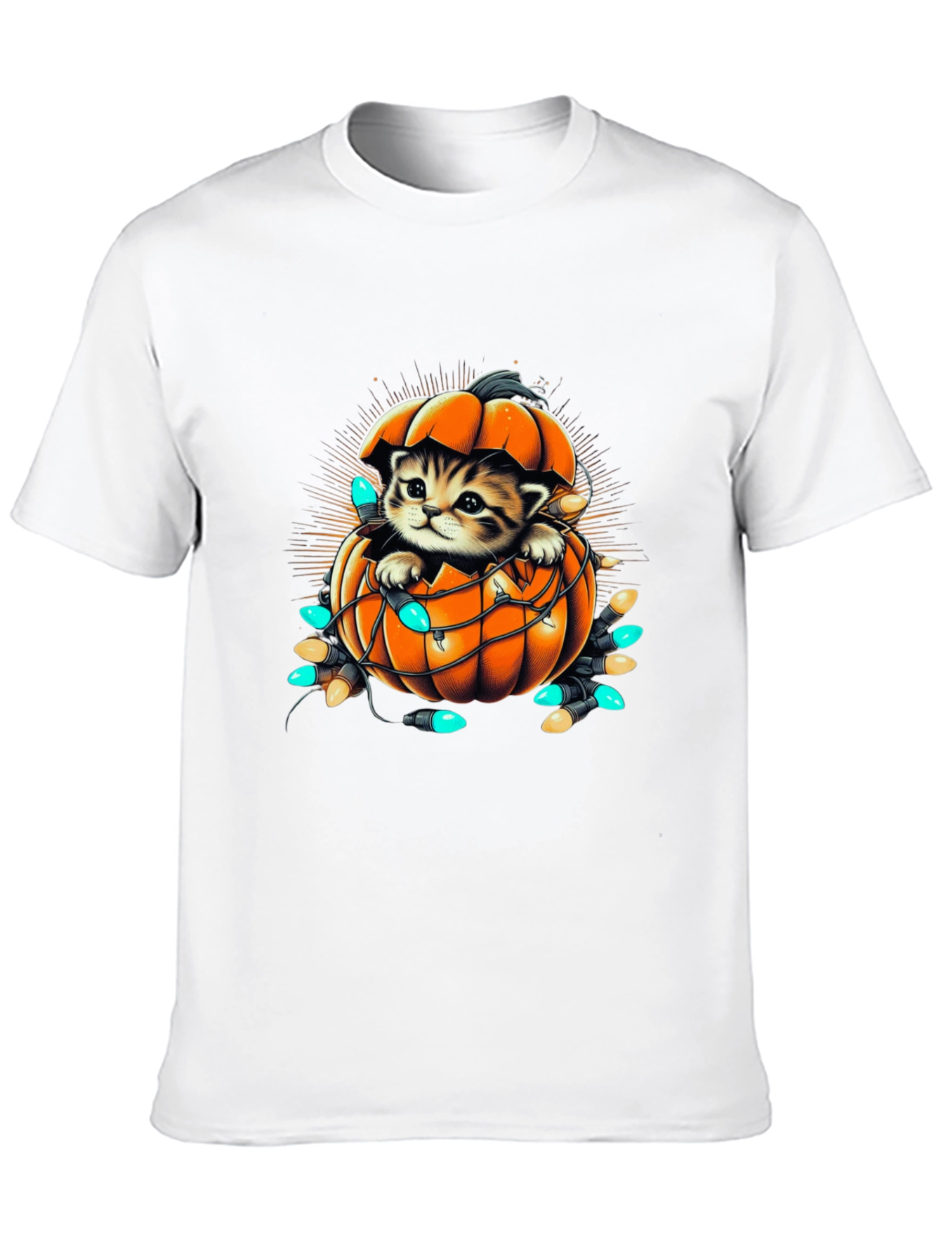 Cute Kitten Pumpkin Halloween T-Shirt