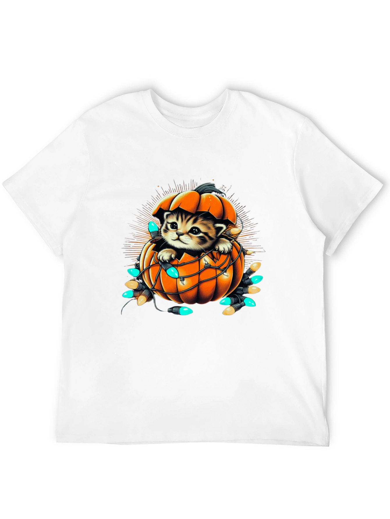 Cute Kitten Pumpkin Halloween T-Shirt
