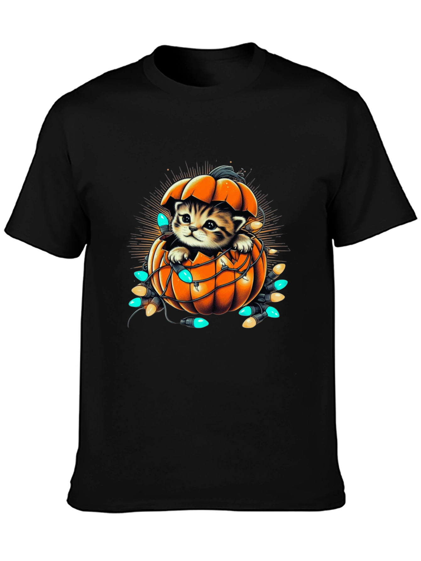 Cute Kitten Pumpkin Halloween T-Shirt