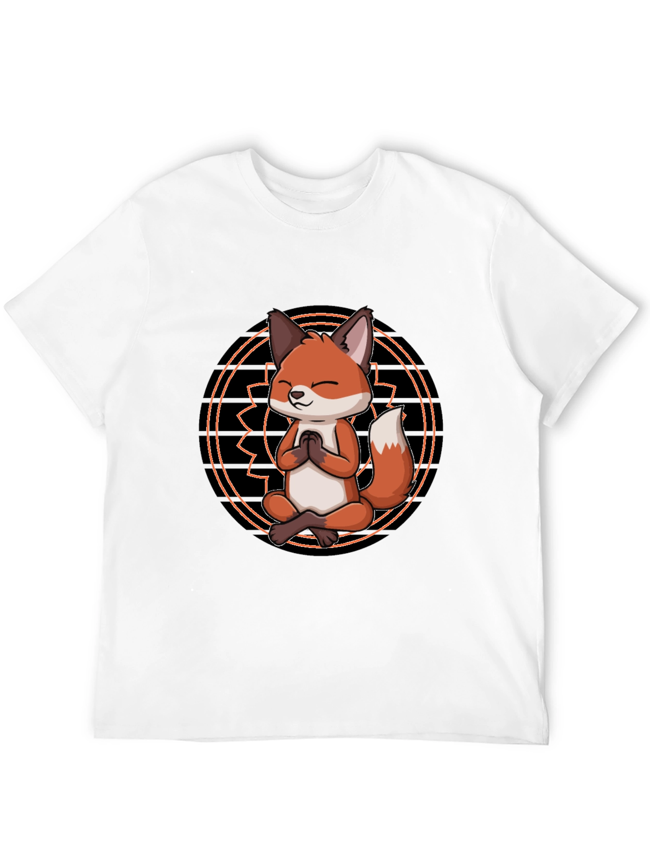 Yoga Fox Graphic Tee - Meditating Animal Print