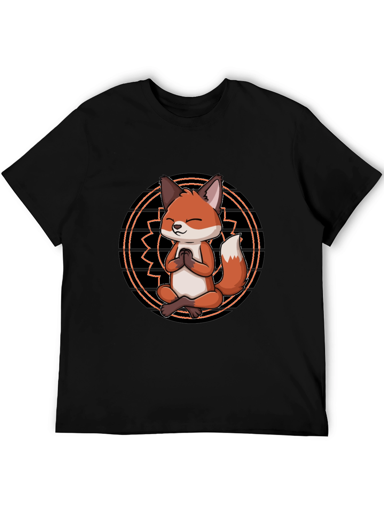 Yoga Fox Graphic Tee - Meditating Animal Print