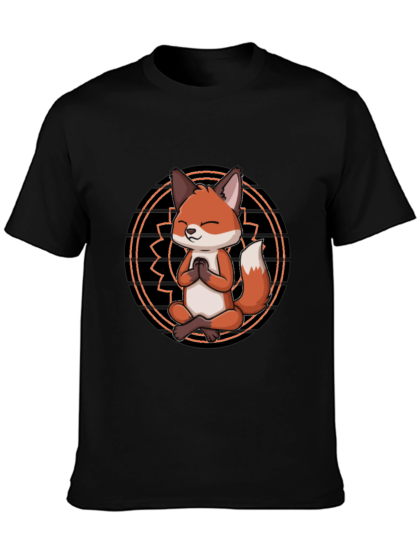 Yoga Fox Graphic Tee - Meditating Animal Print