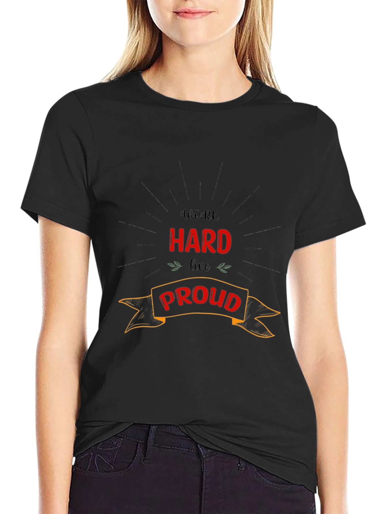 Work Hard Live Proud Graphic Tee - Black