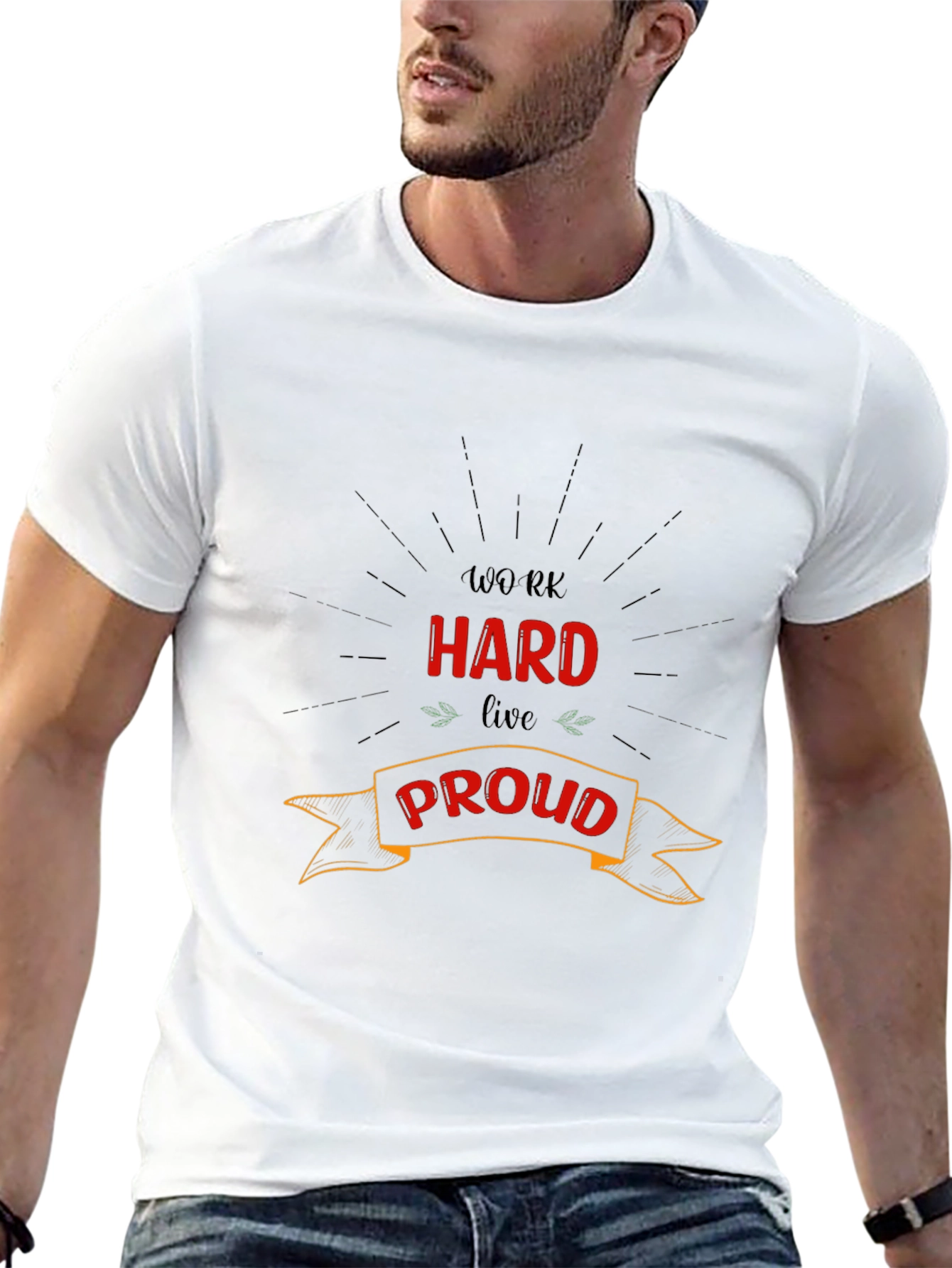 Work Hard Live Proud Graphic Tee - Black