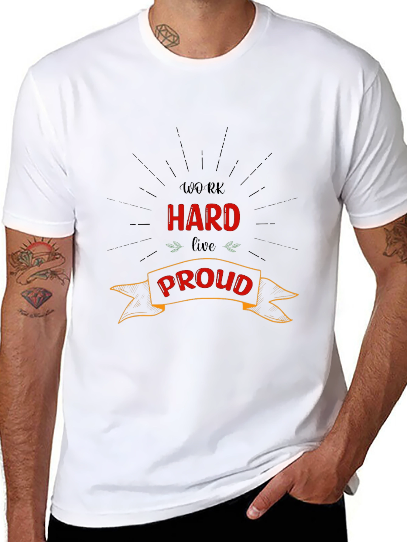 Work Hard Live Proud Graphic Tee - Black