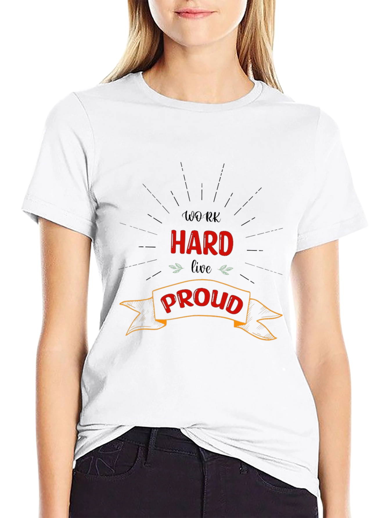 Work Hard Live Proud Graphic Tee - Black