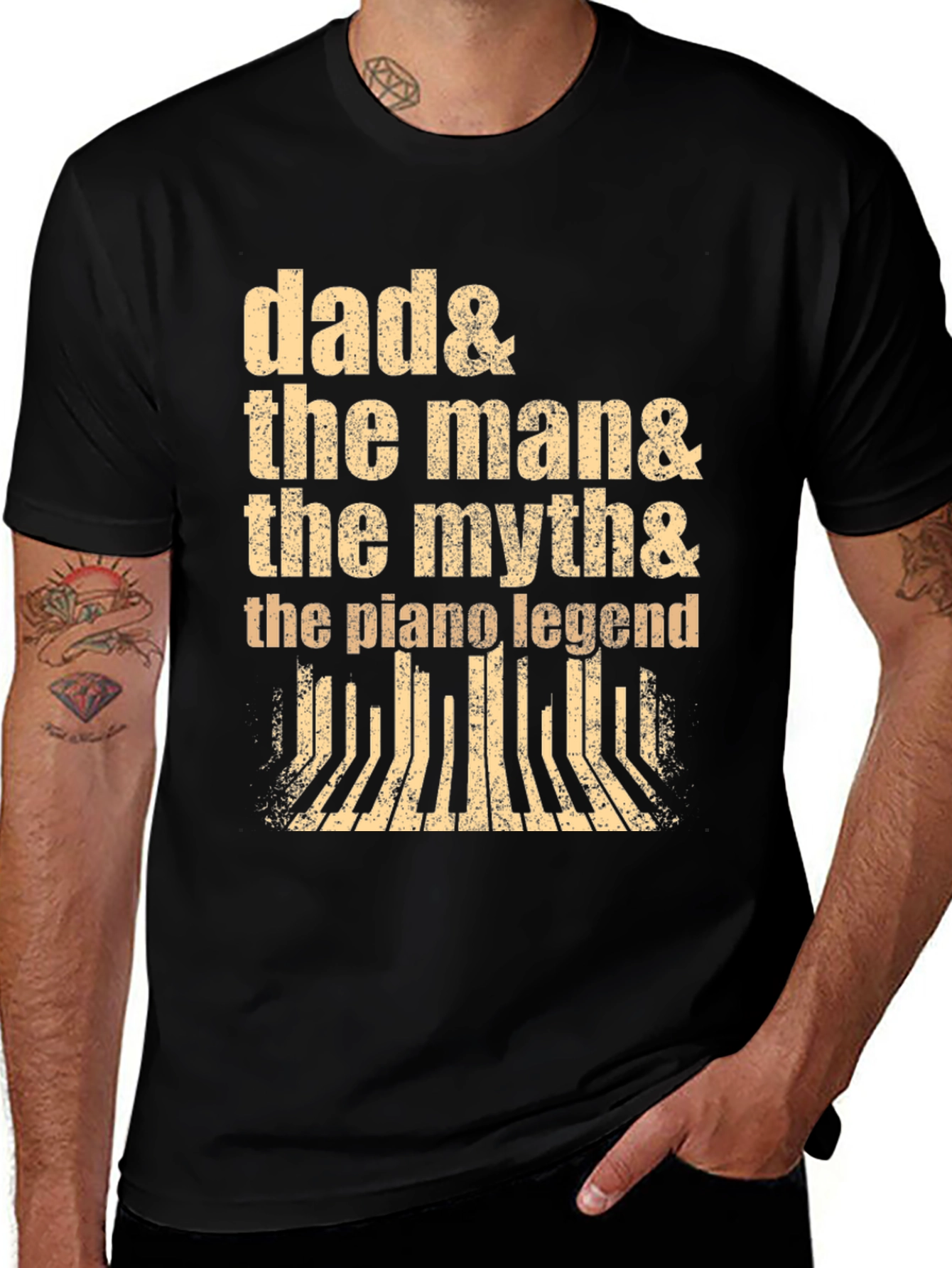 Dad Piano Legend Graphic Tee - Musician Gift