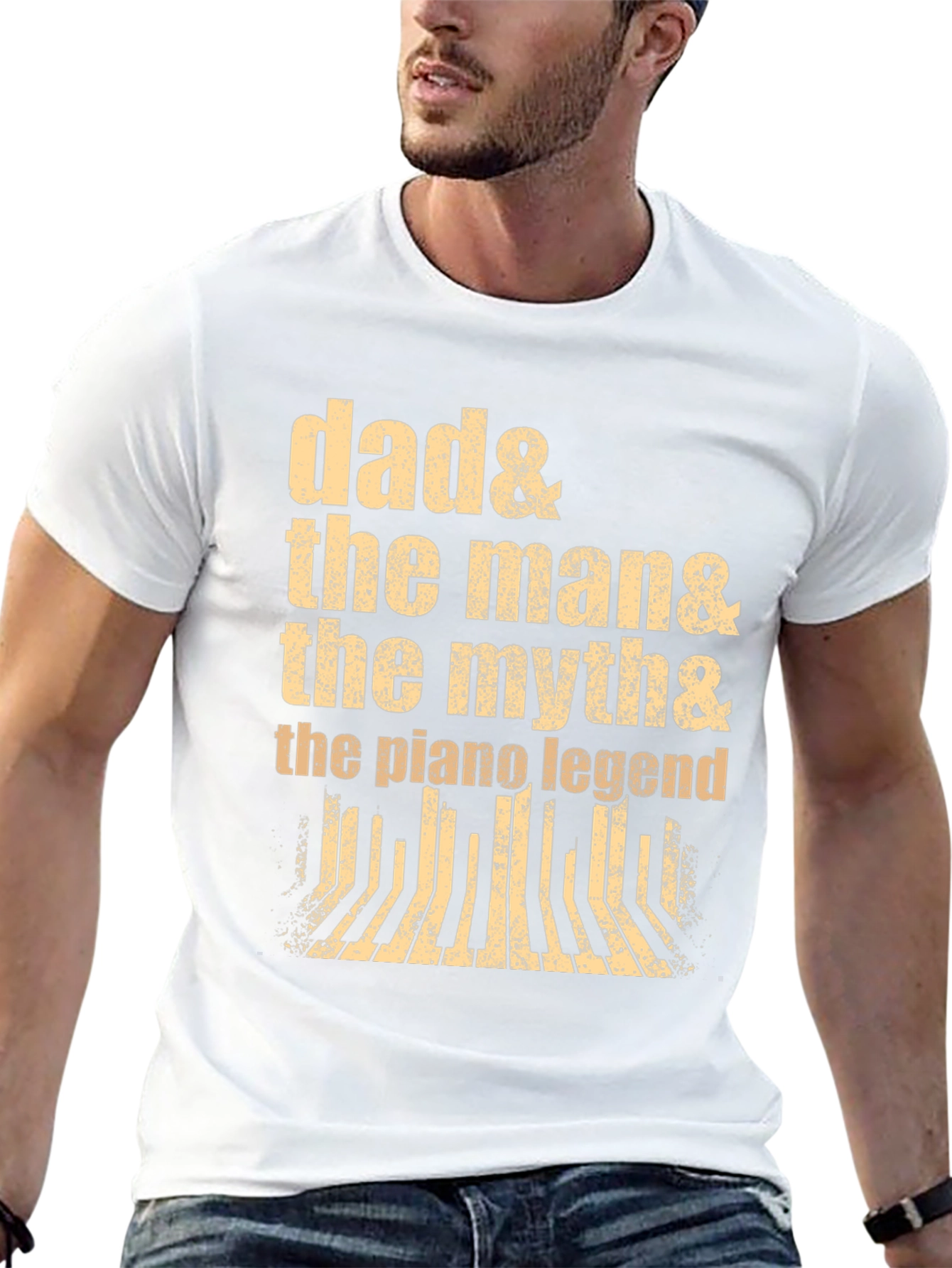 Dad Piano Legend Graphic Tee - Musician Gift