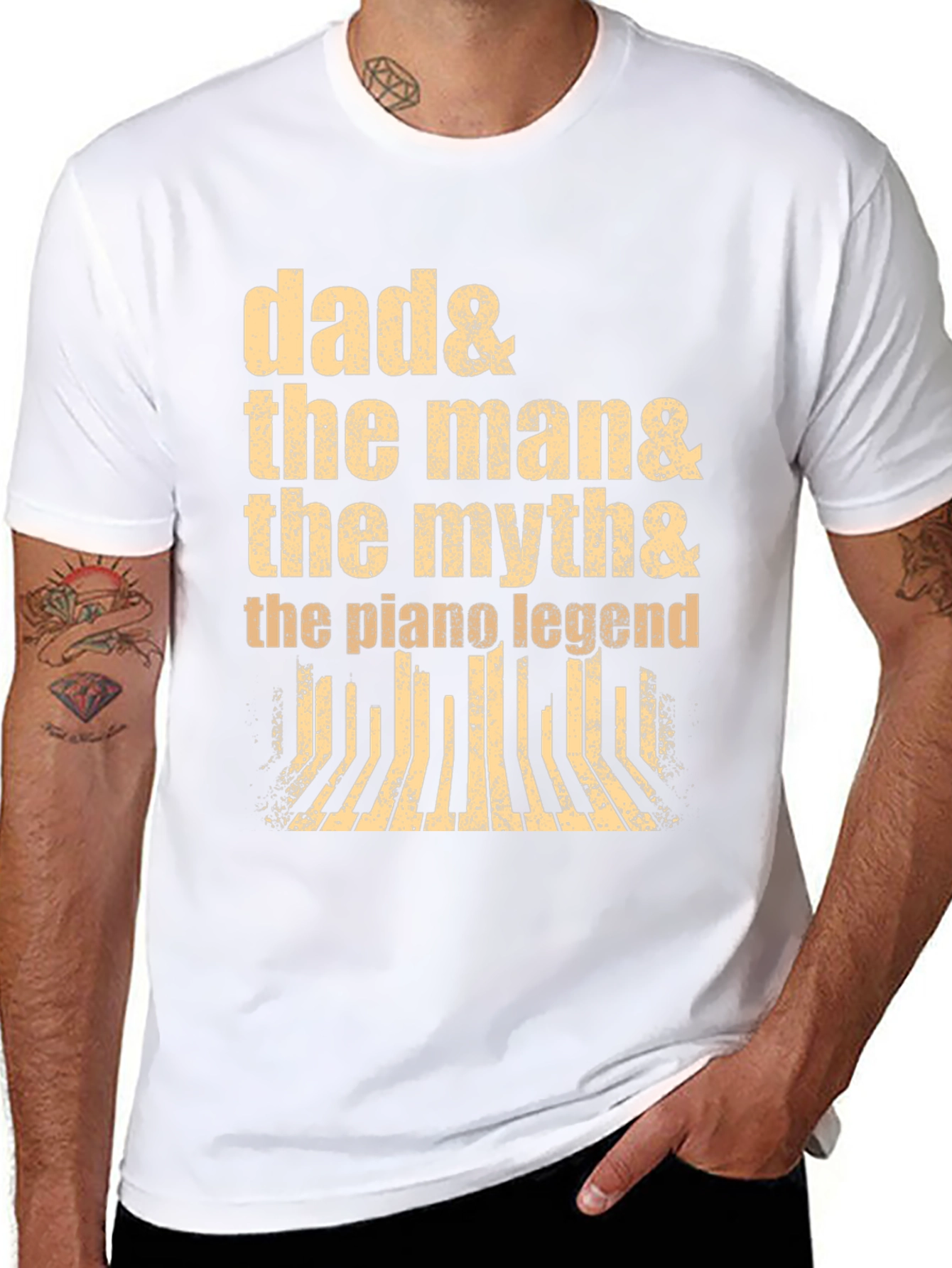 Dad Piano Legend Graphic Tee - Musician Gift