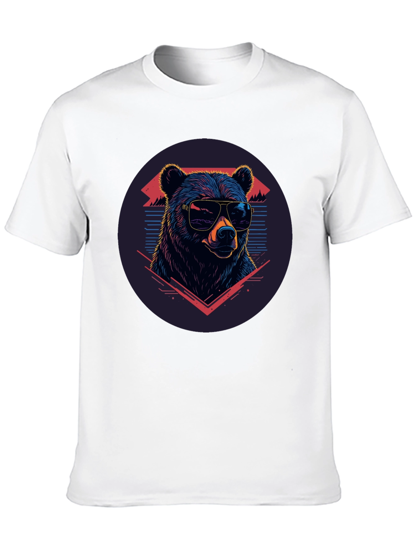 Cool Bear Graphic Tee - Retro Style Black T-Shirt