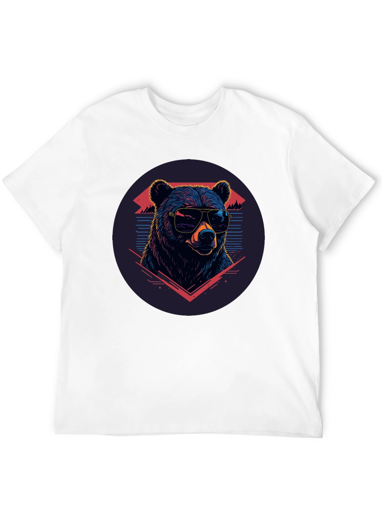 Cool Bear Graphic Tee - Retro Style Black T-Shirt