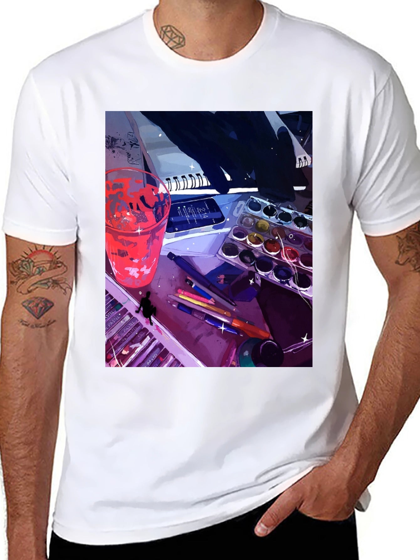 Artists Desk Graphic Tee - Creative Expression