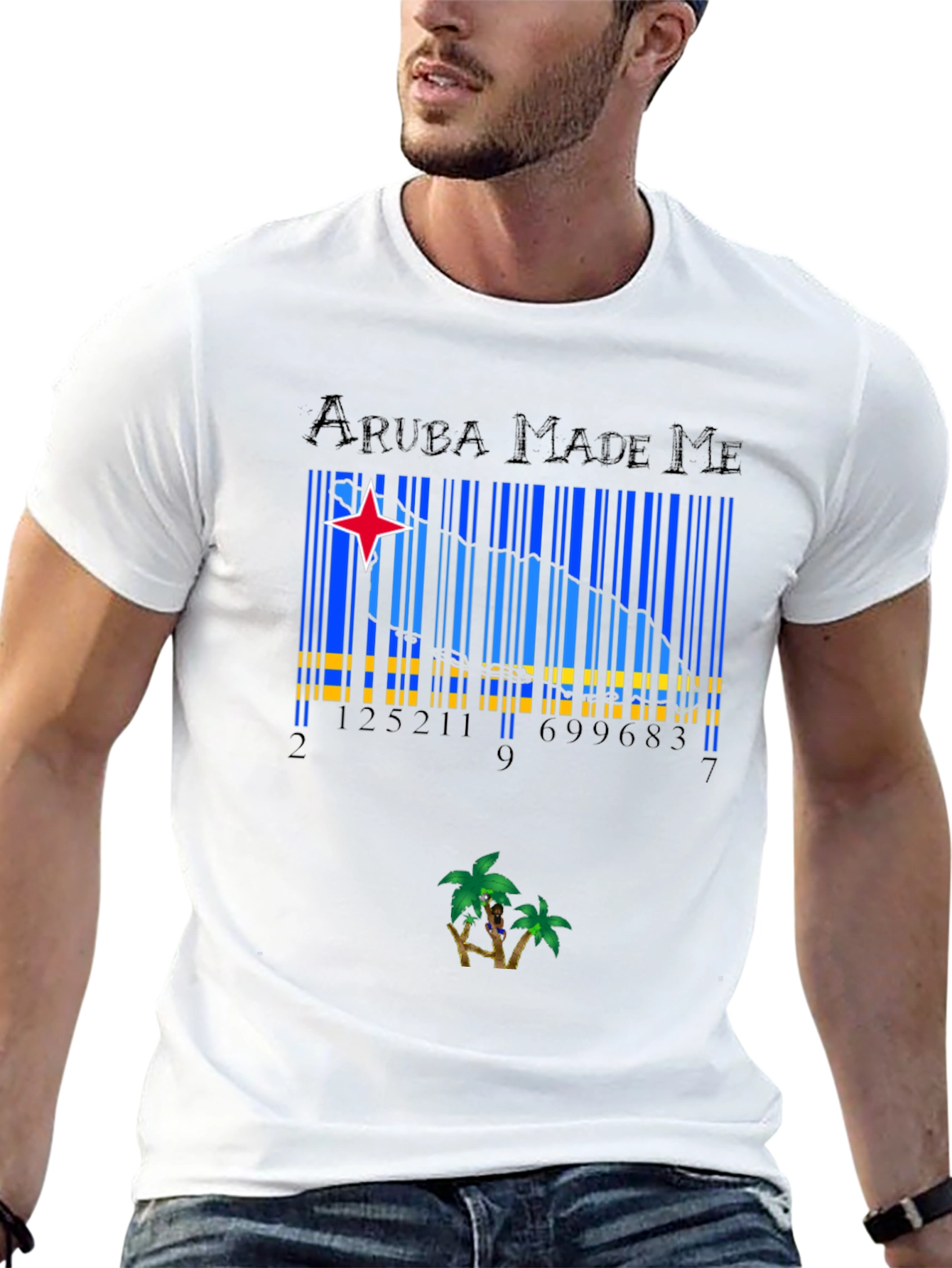 Aruba Made Me T-Shirt - Island Barcode Design